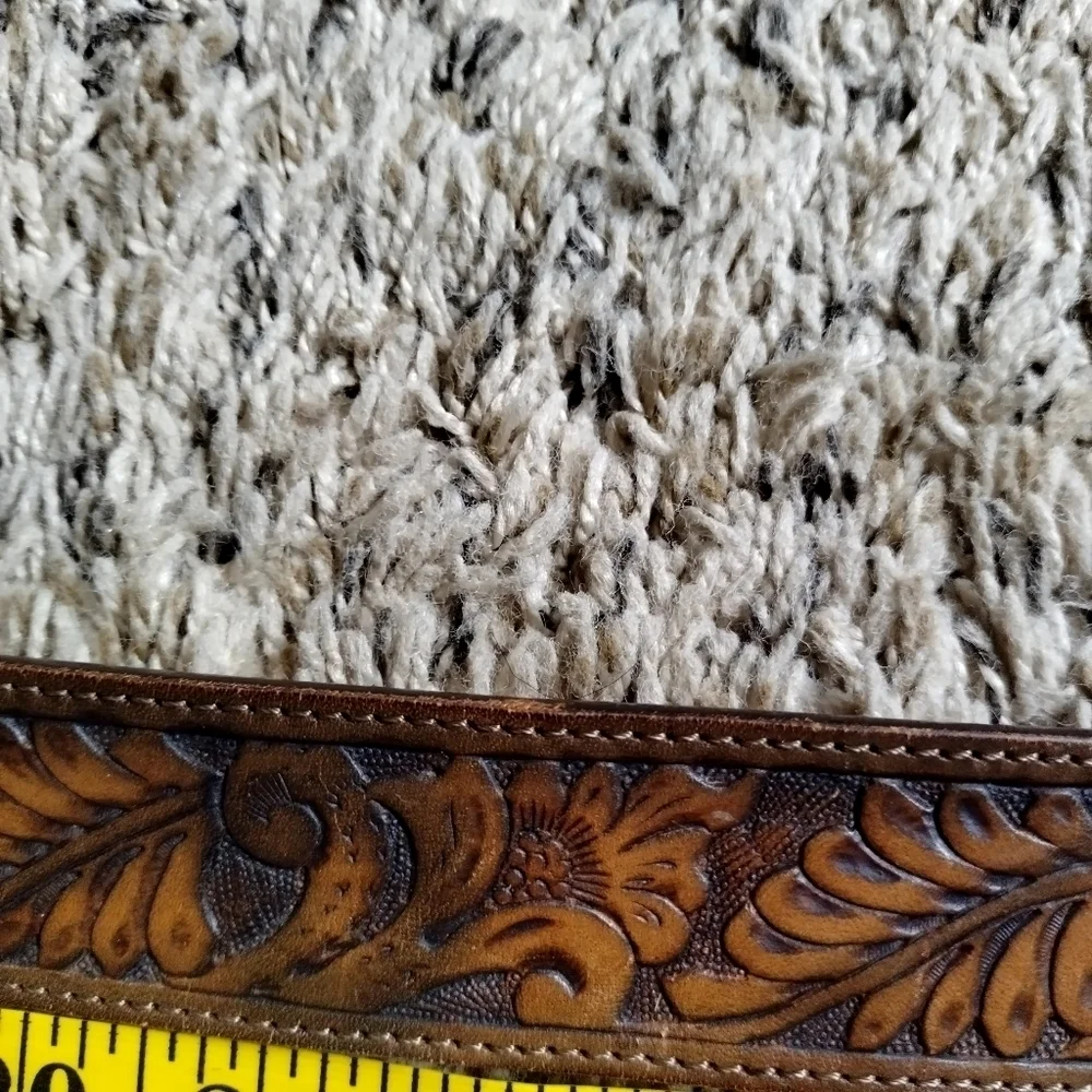 wil aren original Western Handmade Belt Buckle Two Toned Silver and Copper sz 36